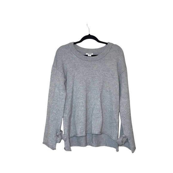 Bar III Light Gray Tie Bell Sleeve Tight Knit Sweater Large Women’s - Picture 11 of 11